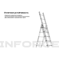 Трехсекционная лестница 12 ступеней Inforce 3x12 ЛП-03-12