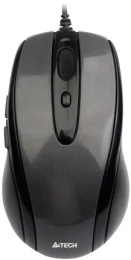 Мышь A4Tech V-Track Mouse N-708X-1 Glossy Grey USB полноразмерная мышь для ПК, проводная USB, сенсор оптический 1600 dpi, 6 кнопок, колесо с нажатием, длина провода -1,5м