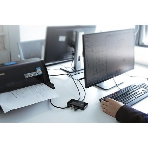 Разветвитель портов UGREEN US216 30768 2 In 4 Out USB 3.0 Sharing Switch Box. Цвет: черный