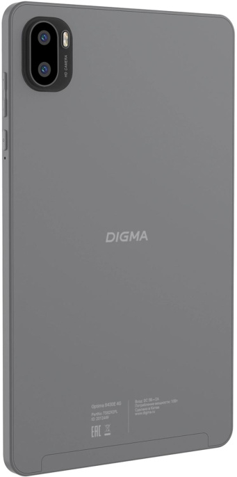 8" Планшет Digma Optima 8430E 4G 4/64 GB T606 4G, 1280 x 800, Android 14, серый [da1c8p01]