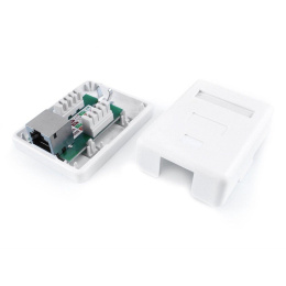 Розетка Hyperline SB1-1-8P8C-C6-SH-WH RJ45 1 кат.6 FTP бел. упак.:1шт