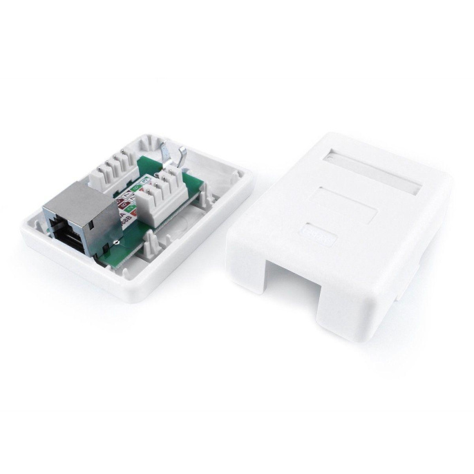 Розетка Hyperline SB1-1-8P8C-C6-SH-WH RJ45 1 кат.6 FTP бел. упак.:1шт