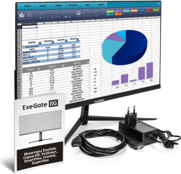 Монитор 23.8" ExeGate ProSmart EZ2400 EX299031RUS (IPS LED Grade A+, FHD, 1920x1080@75Гц, 16:9, 250cd/m2, 1000:1, 178°/178°, 3-5ms, D-Sub, HDMI, FreeSync, Flicker-free, Low Blue Light, кабель HDMI 1.5м, VESA, регулировка наклона (tilt), черный)