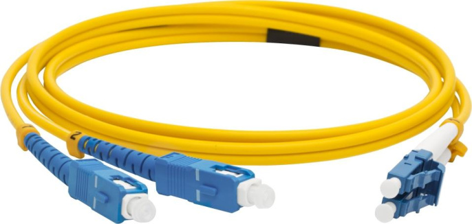 Оптический патч-корд 2 волокна LC-SC 9/125 SM LANMASTER LAN-2LC-2SC/SU-1.0