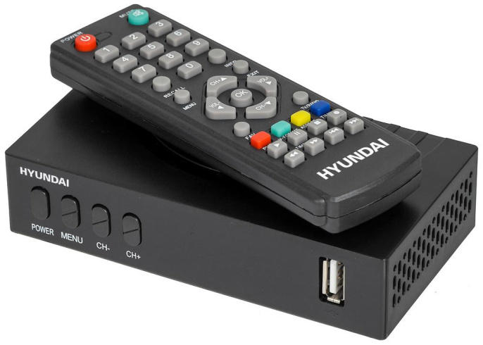 Ресивер DVB-T2 Hyundai H-DVB440 черный
