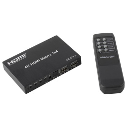 ORIENT HSP0204HN-2.0, HDMI матричный переключатель/разветвитель 2- 4 с аудиовыходами, UHD 4K/60Гц 3840x2160 , HDR, HDMI 2.0, HDCP 2.2, пульт ДУ, внешний БП 5В/2A, метал.корпус 33266