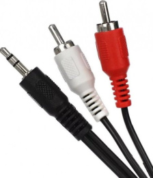 VCOM VAV7183-10M Кабель соединительный 3.5 Jack M - 2xRCA M , стерео, аудио, 10m