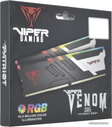 Оперативная память DDR5 16Gb KiTof2 PC-48000 6000MHz Patriot Viper Venom RGB PVVR516G600C36K CL36-36-36-76