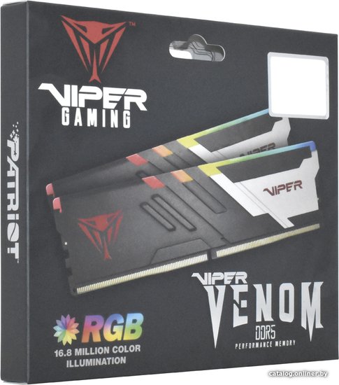 Оперативная память DDR5 16Gb KiTof2 PC-48000 6000MHz Patriot Viper Venom RGB PVVR516G600C36K CL36-36-36-76