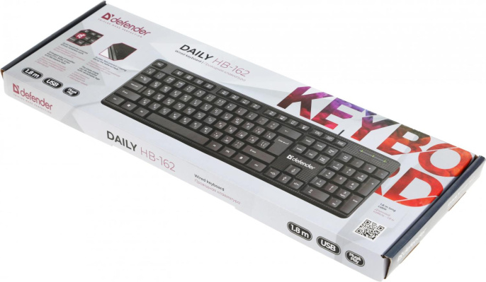 Клавиатура Defender Daily HB-162, USB, мембранная, черный [45162]