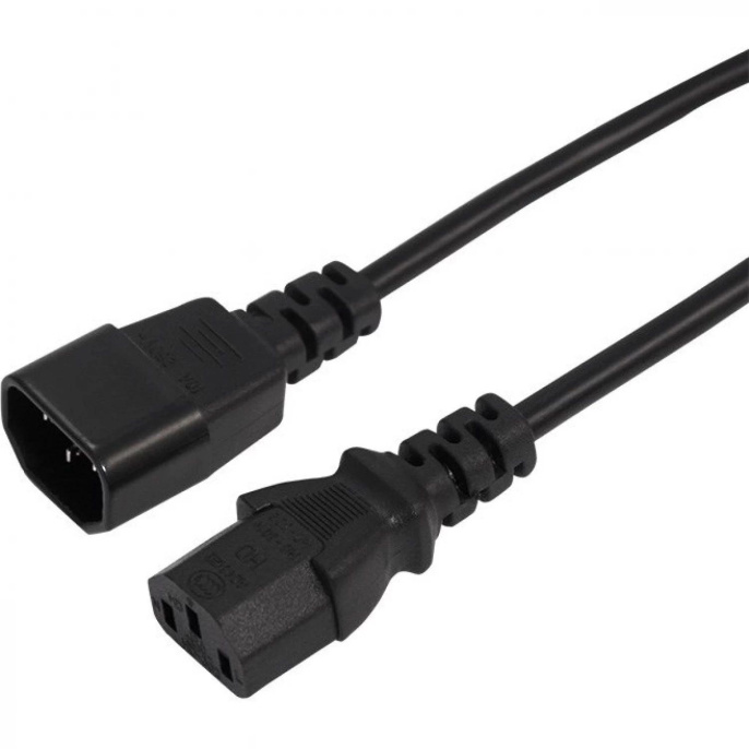 Шнур питания Rexant (11-1161) C13-С14 проводник.:3x0.75мм2 1.5м 220В 6А черный