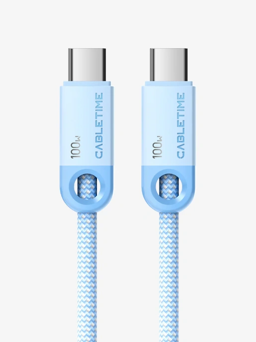 Кабель USB-C CABLETIME CUP0H (CT-CM100-PBL1) синий 1 м для смартфонов, планшетов