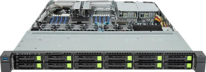Шасси серверное Gigabyte Server Platform R163-S35 / 1U / 1xIntel Gen 4/5 / 1xHS / 16xDIMM / 12xSFF NVME/SAS/SATA + 1xM.2 PCIe Gen3 / 1x1GbE / 1xOCP 3.0 / 1xFHHL / 2x1300W / Rails / 1Y (R163-S35-AAH1)