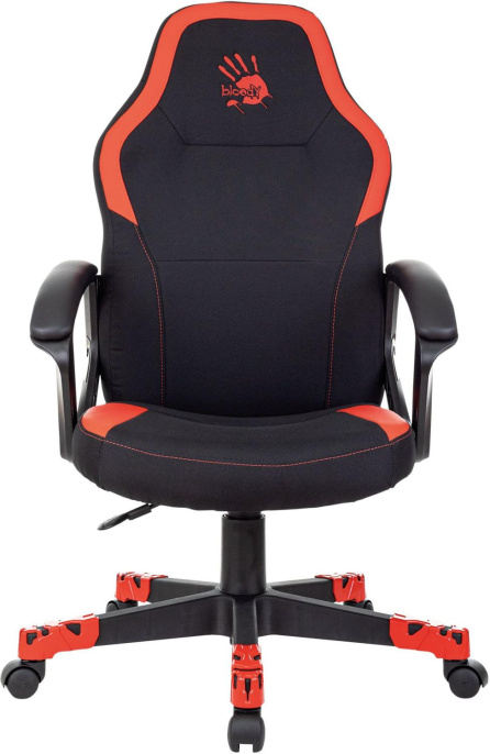 Кресло игровое A4TECH Bloody GC-190, на колесиках, текстиль/эко.кожа, черный/красный