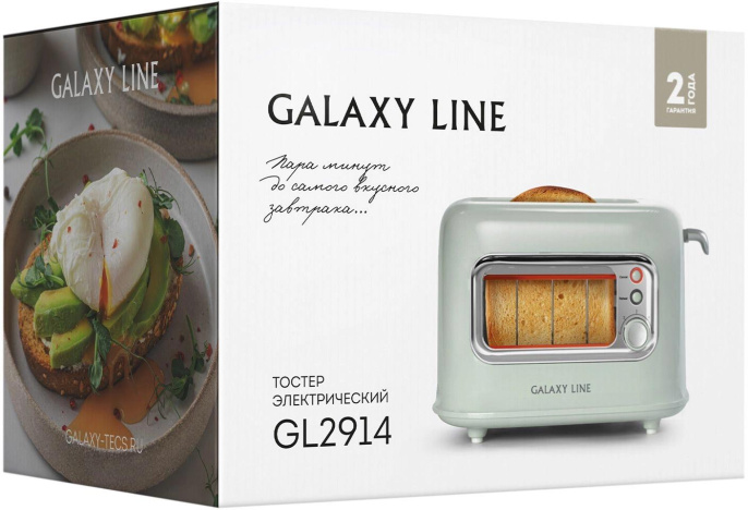 Тостер GALAXY LINE GL 2914, мятный [гл2914л]