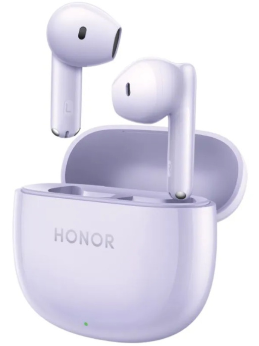 Наушники Honor Earbuds X6 Purple PET-T10 парное соединение, индикатор состояния, поиск наушников, прием/сброс вызова, управление воспроизведением, 20 - 20000 Гц, Bluetooth 5.3