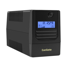 ИБП ExeGate Smart LB-450.LCD.AVR.2SH 450VA/270W, LCD, AVR, 2*EU/Тип F Schuko , батарея 12V 4.5Ah, Black EX299633RUS