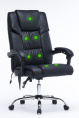 Кресло Cactus CS-CHR-OC02M-BK с вибромассажем, экокожа, до 120кг, мультиблок, шарнирные подлокотники,  черный