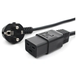 Шнур Power Cube ПВС-АП 3x1,5 S22C19-250-16-1.8, черн, 1.8 м, C19, 3x1.5, 16А, с зазем, Россия RPC-186C191,8BL