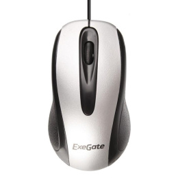 Мышь ExeGate Professional Standard SH-9026S USB, оптическая, 1000dpi, 3D, 3 кнопки и колесо прокрутки, длина кабеля 1,35м, серебристая, Color Box EX264098RUS