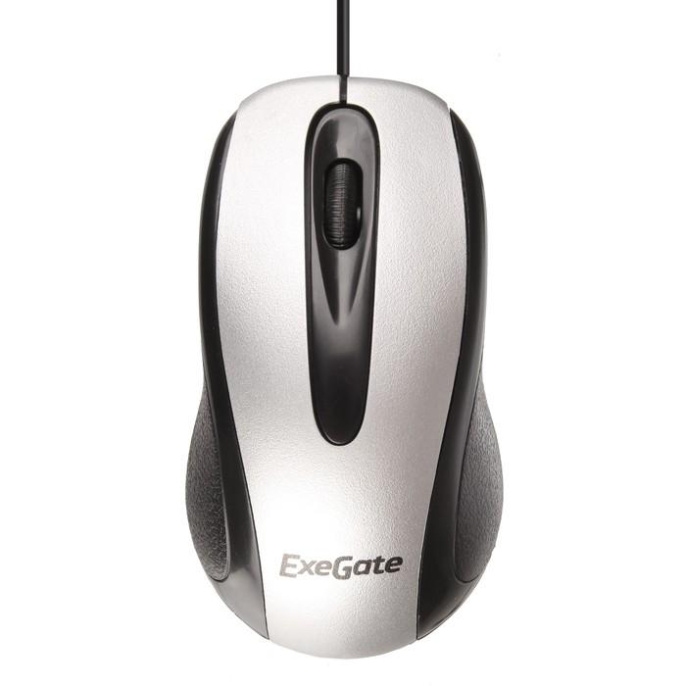 Мышь ExeGate Professional Standard SH-9026S USB, оптическая, 1000dpi, 3D, 3 кнопки и колесо прокрутки, длина кабеля 1,35м, серебристая, Color Box EX264098RUS