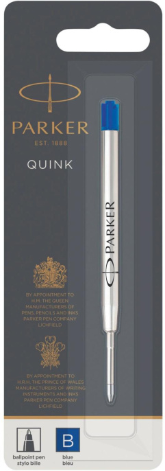 Стержень шариковый Parker QuinkFlow Z08 широкий B 1.2мм цвет чернил: синий, блистер [1950365]