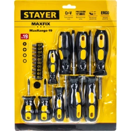 Отвертки STAYER Maxfix, 2513-H19, 19 предметов 2513-H19_z01