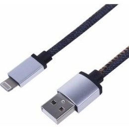 Rexant 18-4248 Кабель USB-A – Lightning для Apple, 2,4A, 1м, в нейлоновой оплетке джинсовая ткань