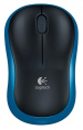 Мышь беспроводная Logitech M185, радио, оптическая, USB, 1000dpi, черный и синий [910-002632]