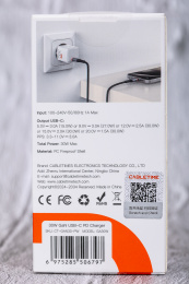 Сетевое зарядное устройство CABLETIME GA30W (CT-GAN30-PW) GaN PD3.0 30 Вт, белый