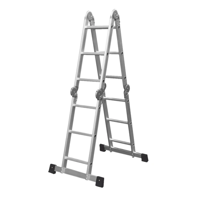 Четырехсекционная алюминиевая лестница Кратон 4х3 ступени 2 14 06 003