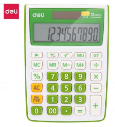Калькулятор DELI E1238/GRN, 12-разрядный, зеленый