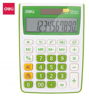 Калькулятор DELI E1238/GRN, 12-разрядный, зеленый