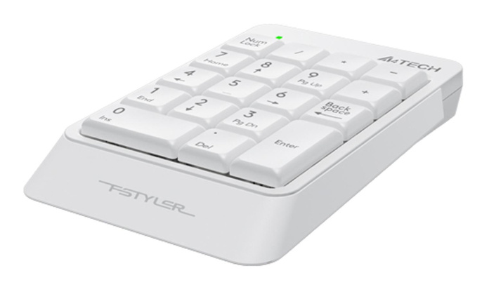 Числовой блок A4TECH Fstyler FK13P, проводная, USB, мембранная, белый [fk13p white]