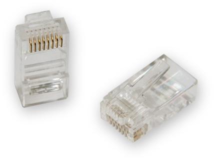 Вилка-коннектор RJ-45 GREENACCESSORIES GA-PLUG5WG категория 5e UTP для многожильного кабеля, 8p8c позол. конт. 100 шт.