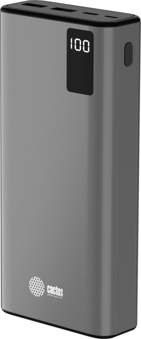 Мобильный аккумулятор Cactus CS-PBFSFA-20000 20000mAh 22.5W 4.5A 2xUSB-A/USB-C серый