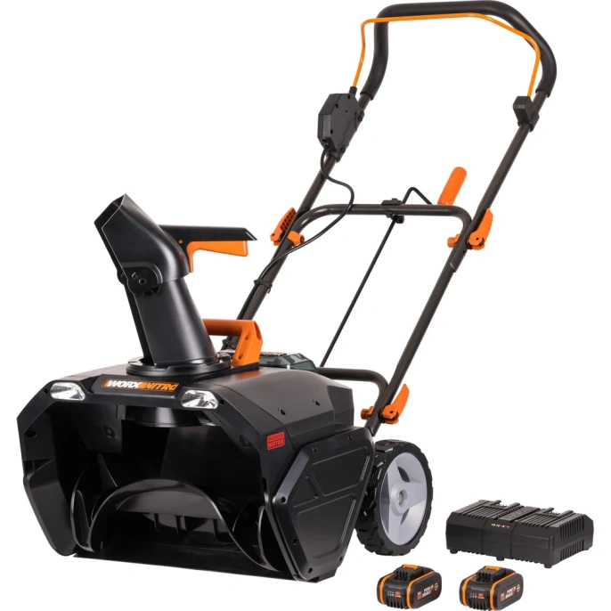 Аккумуляторный бесщеточный снегоуборщик WORX 2х4.0 А*ч, двойное ЗУ WG471E