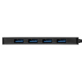 USB-Хаб (концентратор) 4-в-1 ExeGate DUB-4P/1 (кабель-адаптер USB3.0 --> 4xUSB3.0, доп. разъем USB Type-C для подключения источника питания, Plug&Play, черный) EX293980RUS