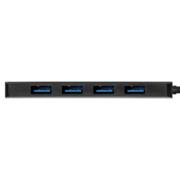 USB-Хаб (концентратор) 4-в-1 ExeGate DUB-4P/1 (кабель-адаптер USB3.0 --> 4xUSB3.0, доп. разъем USB Type-C для подключения источника питания, Plug&Play, черный) EX293980RUS