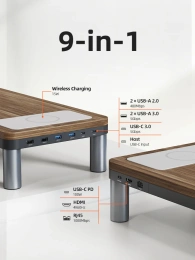 Подставка CABLETIME CSM1G (CT-MRH01-AG) с концентратором 9-в-1