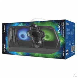 Портативная акустика SVEN АС PS-650, черный 50 Вт, TWS, Bluetooth, FM, USB, microSD, LED-дисплей, 4000мА*ч