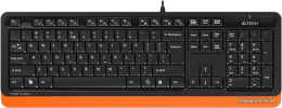 Клавиатура A4Tech FK10 черный/оранжевый USB (FK10 ORANGE) кабель 1.5м