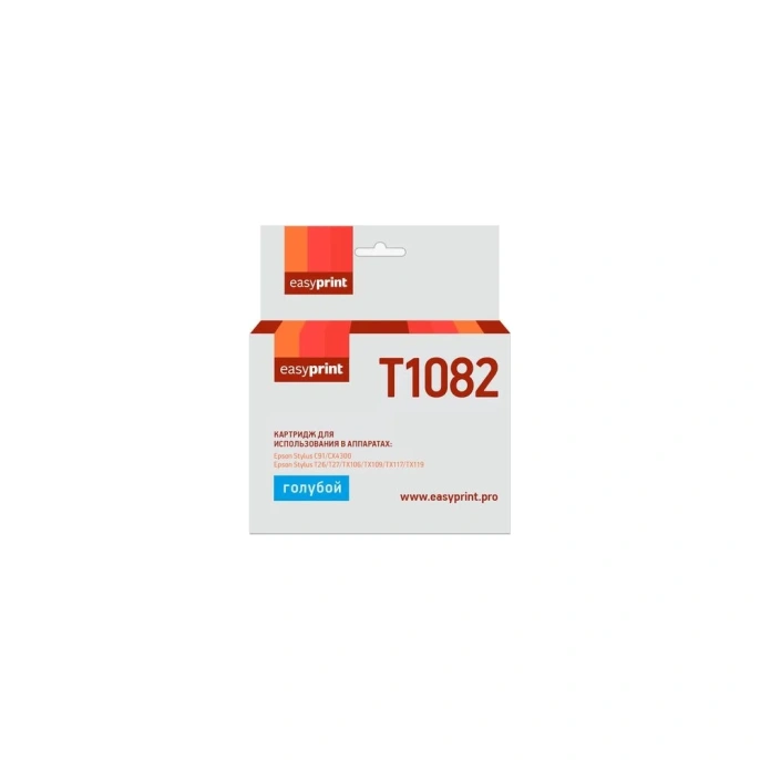 Картридж EasyPrint (C13T0922/T1082/T0922) для Epson Stylus C91, CX4300, TX106, TX117, голубой, с чипом IE-T1082
