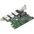Контроллер сетевой ExeGate EXE-361 PCI-E x1 v2.0, LAN UTP 1000Mbps + 3*USB3.0 ext., разъем доп.питания, Chipset VL805 + RTL8153B EX283714RUS