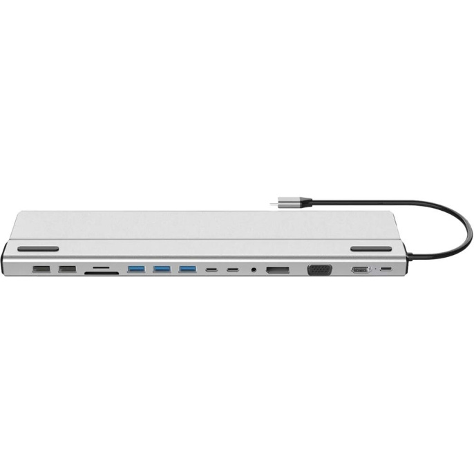 Док-станция USB-C VCOM CU4703 USB-C - HDMI F +DSub 15F +DP F +SD/microSD CR+3xUSB3.0+2xUSB2.0+2xUSB-C+RJ45+audio