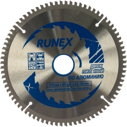Диск пильный по алюминию (210х32/30 мм; Z80) Runex 553004