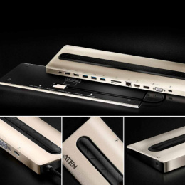 Док-станция ATEN USB-C Multiport Dock with Power Pass-Through UH3237-AT