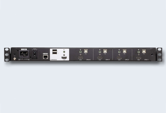 KVM консоль электронный ATEN CL3884NW-ATA-RG 1 user консоль LCD 18.5" 4 cpu USB+HDMI+AUDIO, с KVM-шнурами USB+HDMI+AUDIO 2x1.8м., 1920x1080, 1U 19"