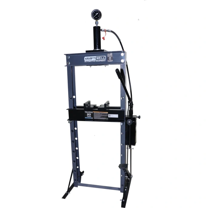 Пресс KraftWell 20 т, с ручным и ножным приводом, серый, гидравлический KRWPR20FN