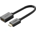 Кабель UGREEN 20137 Mini HDMI Male to HDMI Female Adapter. Длина: 22 см. Цвет: черный
